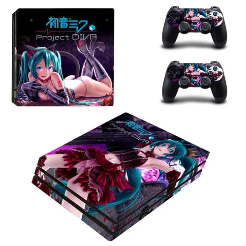 YSP4P-1864 PS4 Pro кожи Стикеры наклейка для Игровые приставки 4 Pro Slim консоли и 2 контроллеры PS4 Pro шкуры Стикеры s Винил-аниме для милых девочек - Цвет: YSP4P-1864