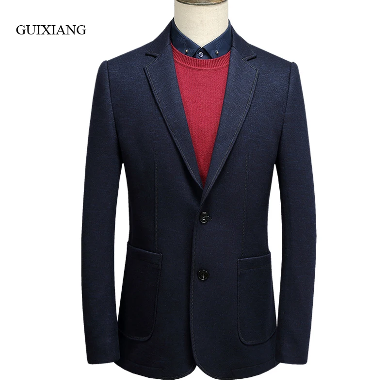 Мужской шерстяной пиджак деловой Повседневный M 3XL Осень зима 2019|casual men suit|men suit