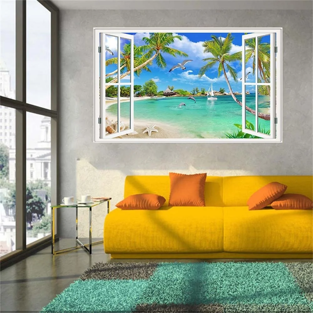 3D наклейка в виде окна стены Стикеры домашний декор со сверхвысоким разрешением