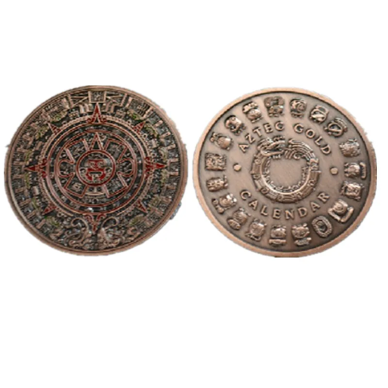 2 шт. значок календарь в ацтекском стиле 40 мм|coin coins|coin magneticcoin copper |