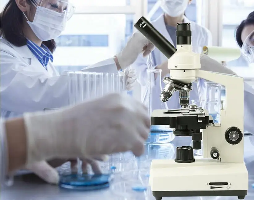 Монокулярный Биологический микроскоп 110 В переменного тока 1600 крат Для карантина