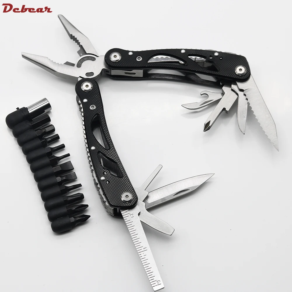 Многофункциональный инструмент складные плоскогубцы с ножом отвертки биты для