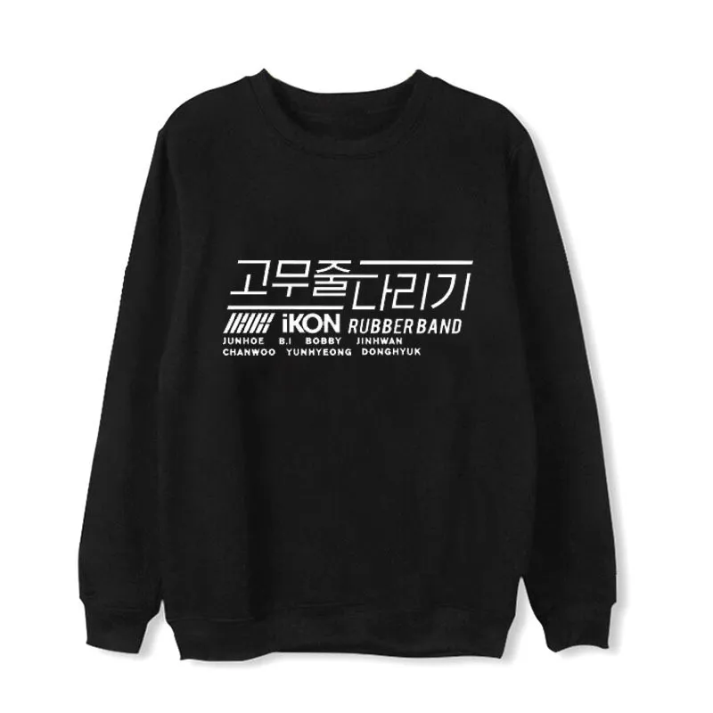 Толстовка с капюшоном в стиле хип-хоп ALIPOP Kpop IKON резиновой лентой Повседневная