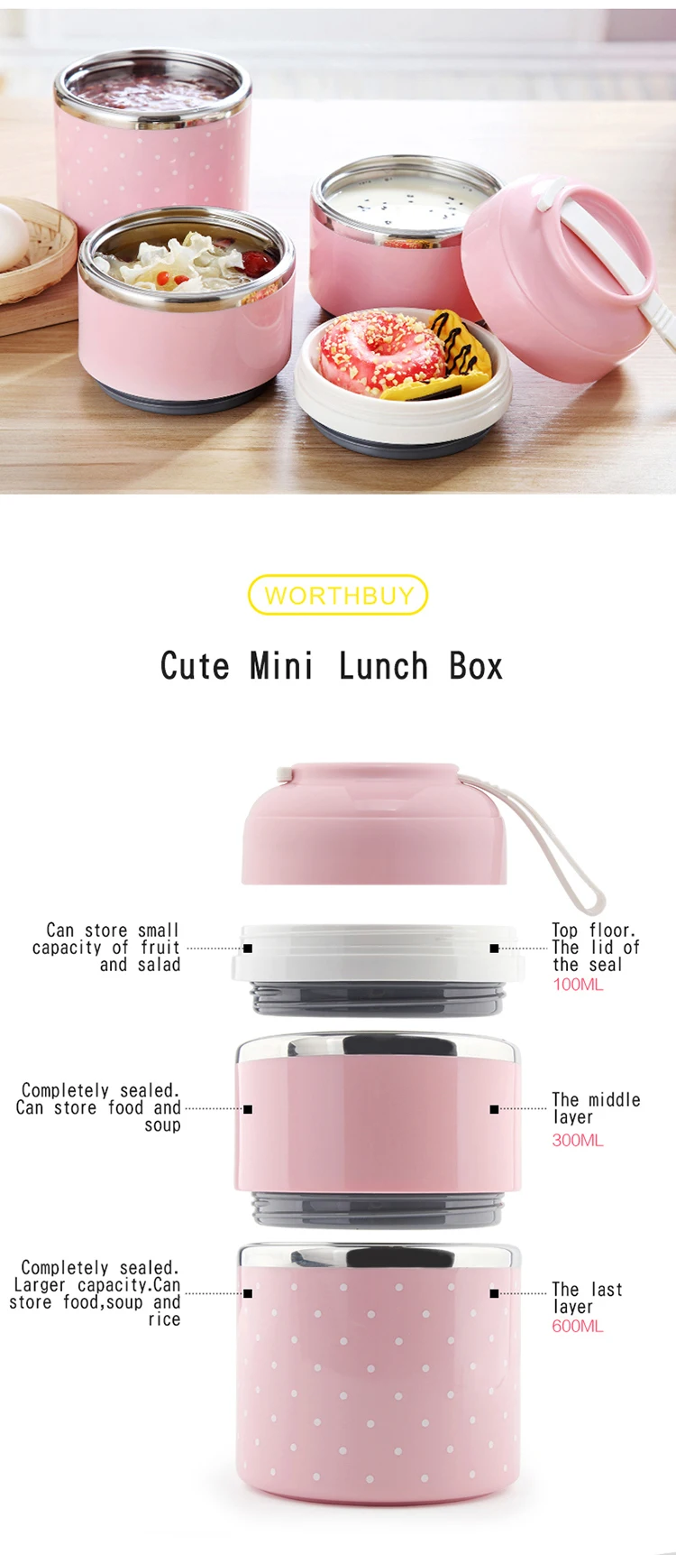 Термос Ланч-бокс из японской нержавеющей стали Bento box для еды Суп Контейнер для хранения портативный для пикника кемпинга с сумкой