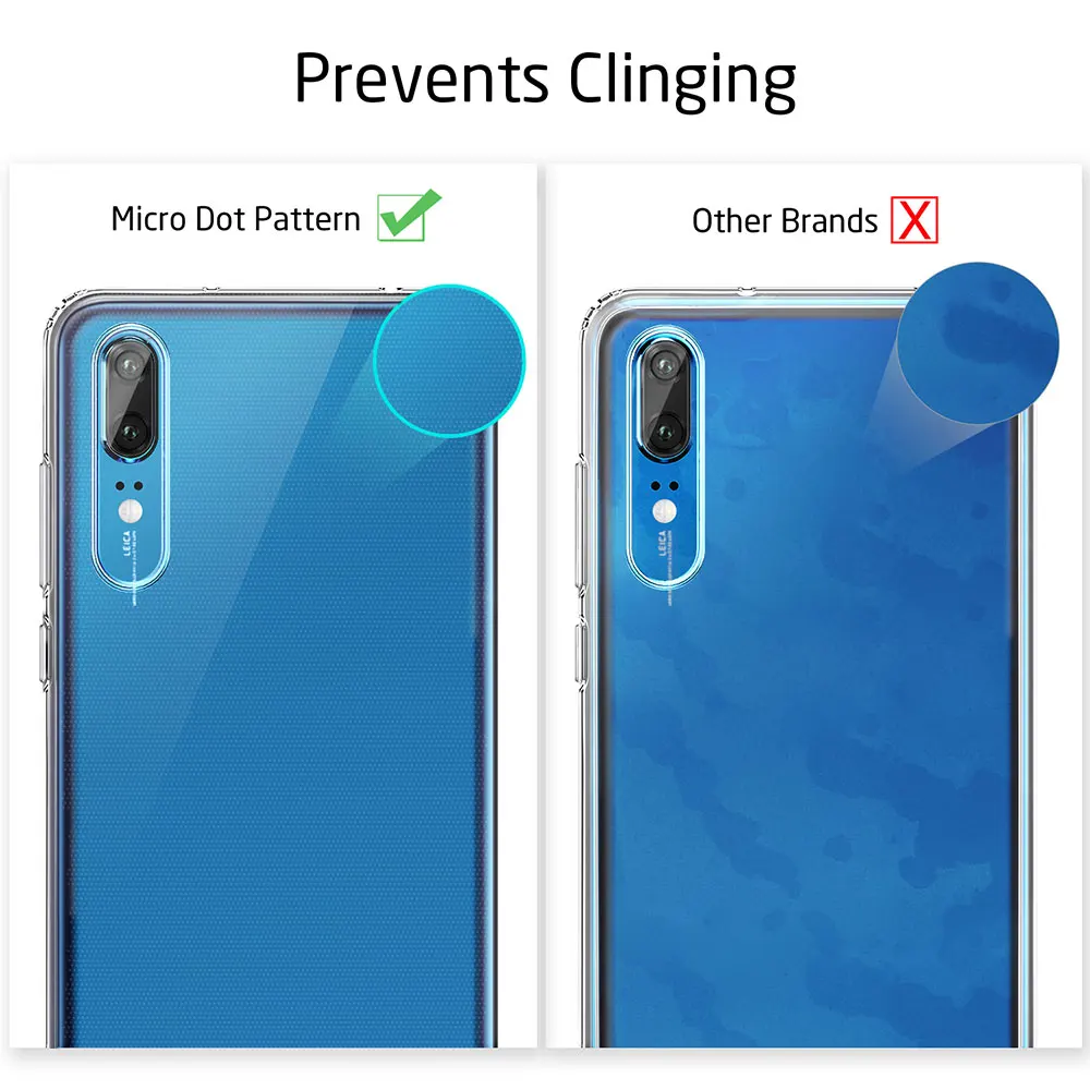 ESR для huawei P20/P20 Pro прозрачный однотонный мягкий силиконовый TPU Crystal тонкие Нескользящие чехол-накладка на заднюю панель с крышкой для huawei P20 Lite