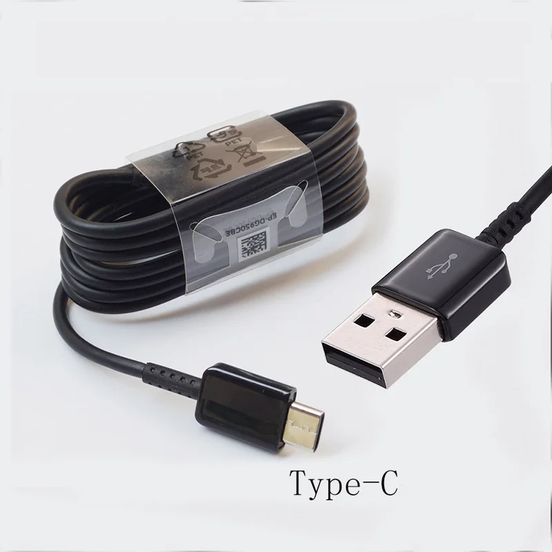 black Кабель samsung type c galaxy 120 см кабель для быстрой зарядки USB 3,1 type c для S8 s9 Plus note 8 note 9 A7 A8 - Цвет: black