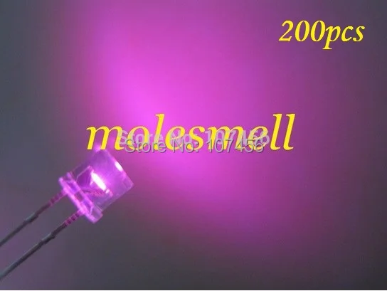 

200pcs 5mm flat top pink led 5mm water clear pink led 5mm flat head pink led 5mm big/wide angle pink led ultra bright led lamp