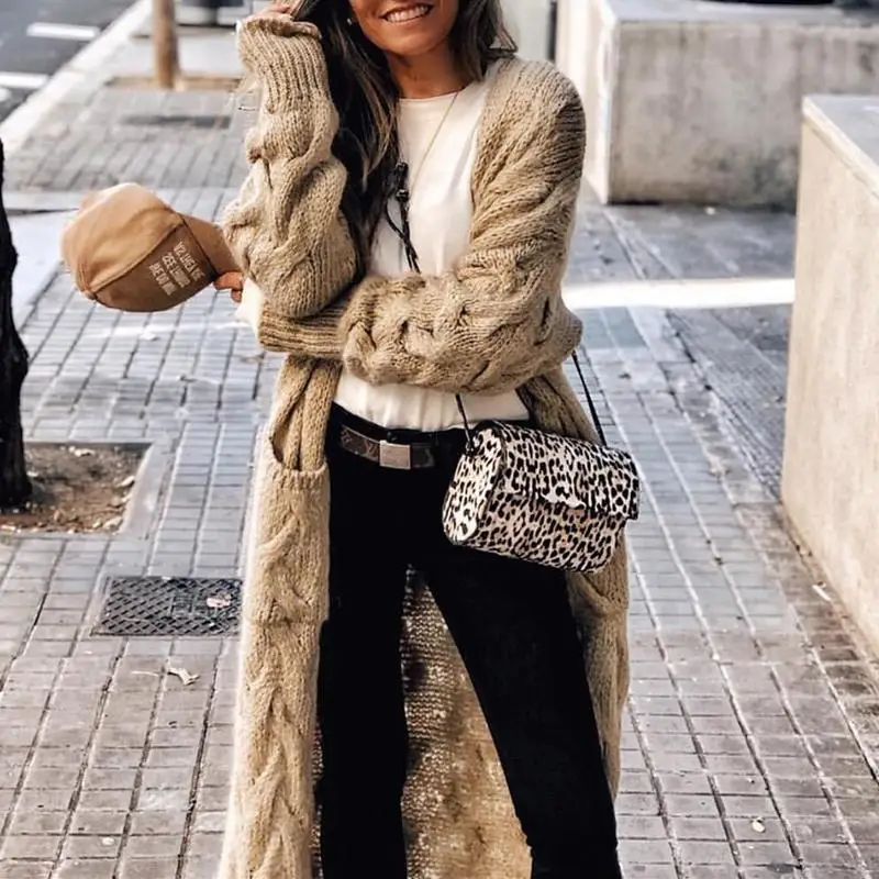 Turmeric mohair long cardigan knitted sweater 2019 autumn winter new women Long sleeve female jumper casual streetwear |
