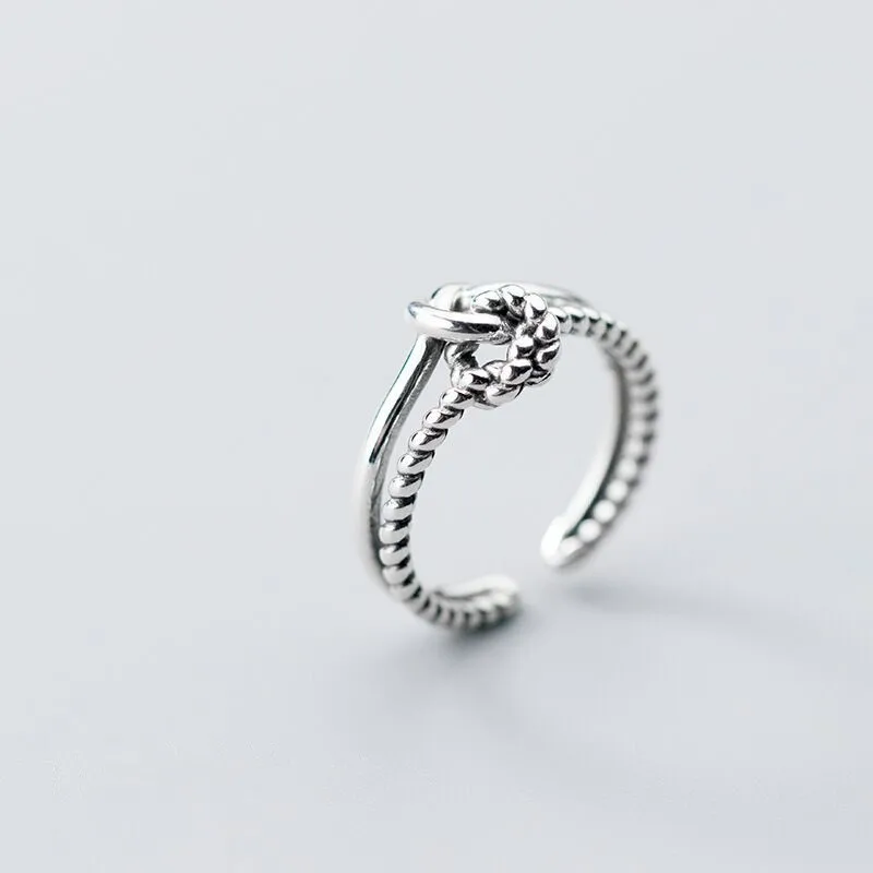 DIEERLAN Bijoux 2019 Ретро старинное кольцо с луком серебряные кольца для женщин женские