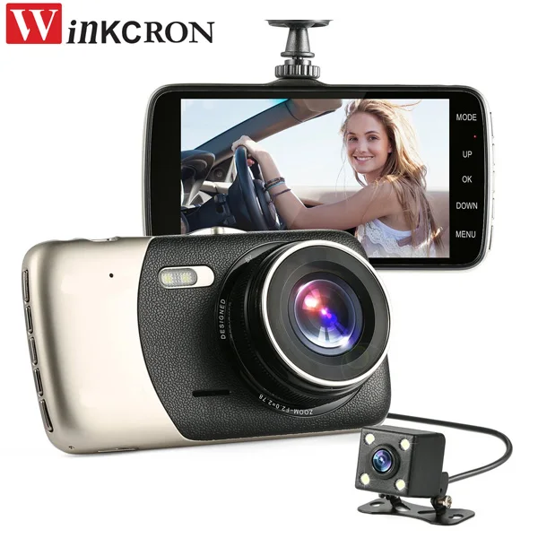 Автомобильный видеорегистратор 4 &quotс двумя объективами для парковки