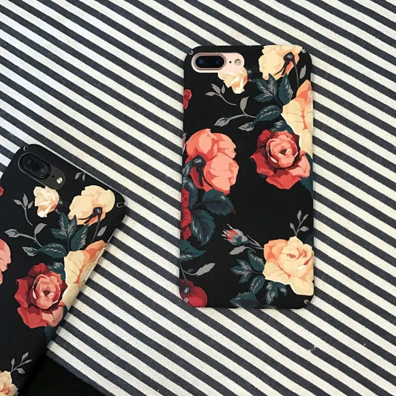 Jiban люкс Ретро розы телефон чехол для iPhone 6 6S Plus 7 plus Мода жесткий Пластик Телефон X 8