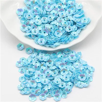 ab blue Блестки, 6 мм, цветочные блестки, свободные, блестки, лентеджелас, рукоделие и шитье, ПВХ, пайетки, фурнитура, бижутерия, ремесла, 20 г - Цвет: ab blue