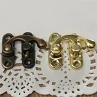 Маленький старинный металлический замок, 12 шт., изогнутая застежка, застежка-крючок, подарочная шкатулка, навесной замок с винтами, Золотая Бронза