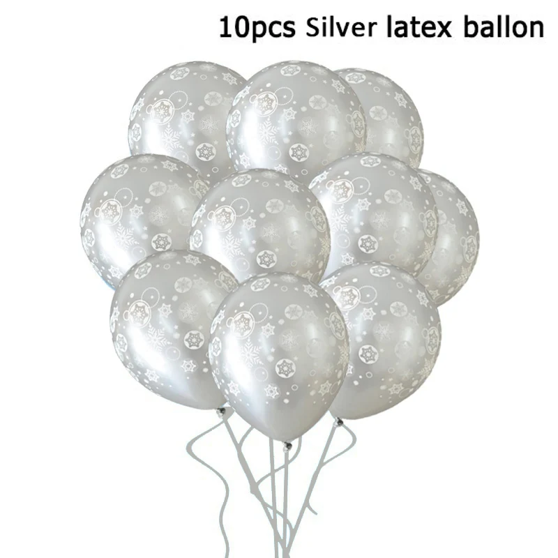 10pcs Silver 15 шт Рождественские снежинки шары снег день рождения тема конфетти воздушные шарики, детские игрушки Рождественские новогодние вечерние принадлежности - Цвет: 10pcs Silver