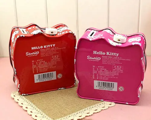 HelloKitty металлический Копилка коробка ребенок девушка w/ Lock YE9707 | Багаж и сумки
