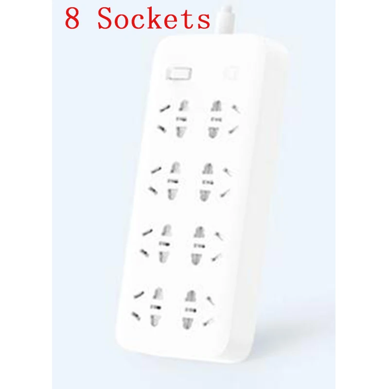 8 sockets Xiaomi power Strip Быстрая зарядка 2500 Вт 10А 6 стандартных розеток/8 стандартных розеток/3 гнезда с кабелем 1 м/5 м - Цвет: 8 sockets