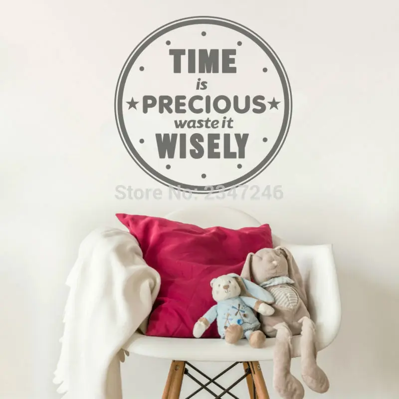 Cherish Time наклейка-цитата на стену TIME-это Драгоценная трата это умно декоративная