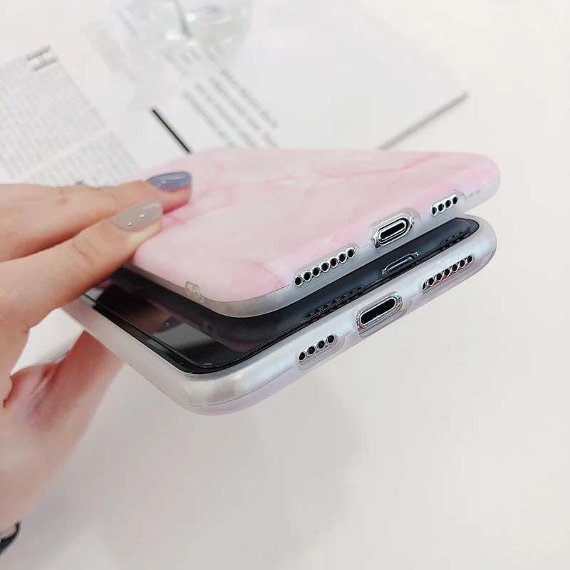 New Silver Grey Marble Phone Case For iPhone XR XS MAX X Soft TPU Back Cover 7 8 Plus 6 6s Cases Coque Fundas | Мобильные телефоны