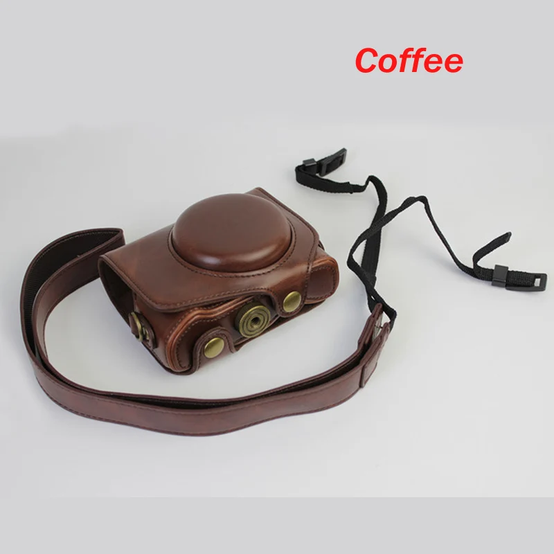 Coffee Из искусственной кожи чехол для камеры Сумка чехол для Canon PowerShot SX720 SX720 hs SX730HS SX740 с плечевым ремнем - Цвет: Coffee