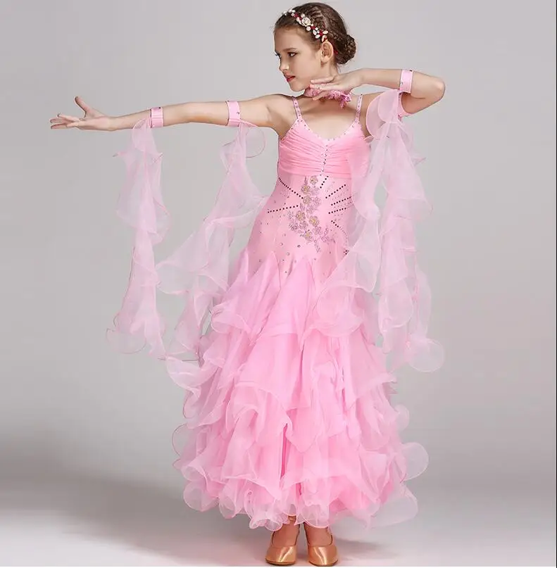 

Kids Modern Dance dress Competition dance Stage Performance Ballroom Pink Girls Children