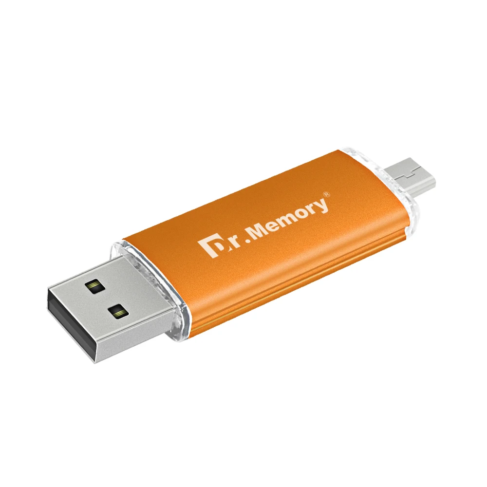 Dr. Память цвета шампанского золото OTG USB флэш-накопитель 32 Гб 64 Гб 128 ГБ 16 ГБ 8 ГБ 4 ГБ Micro USB порт для samsung USB флешка - Цвет: Orange