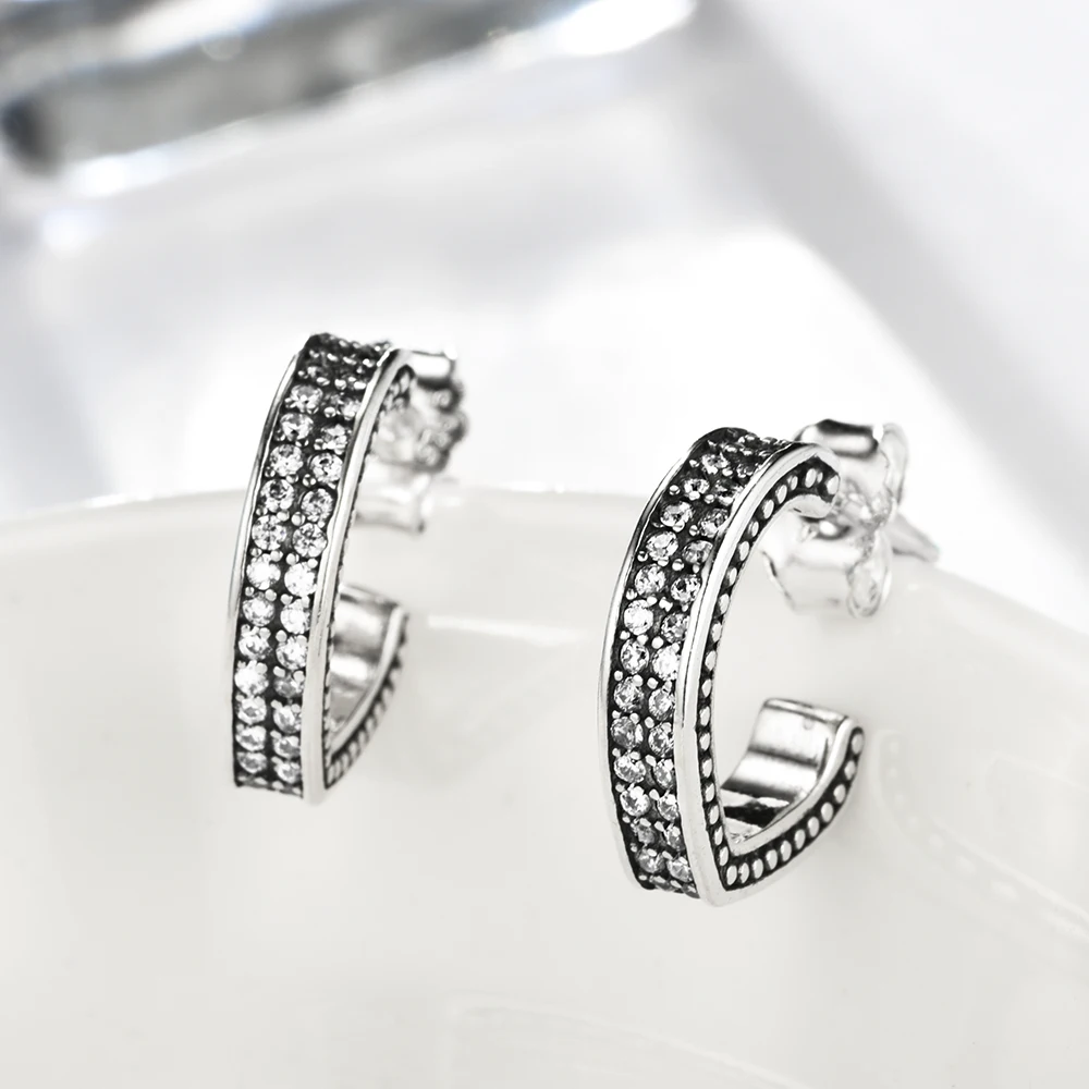 LZESHINE натуральная 925 пробы СЕРДЦЕ серебряные серьги для Для женщин Jewelry Серьги