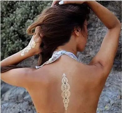 Горячие временные татуировки золото продукты секса ожерелье браслет