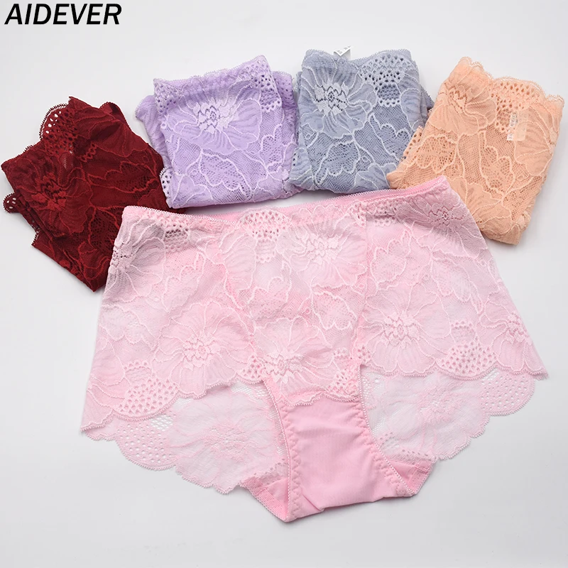 AIDEVER 4 шт./лот сексуальные кружевные трусики с цветочным рисунком женское