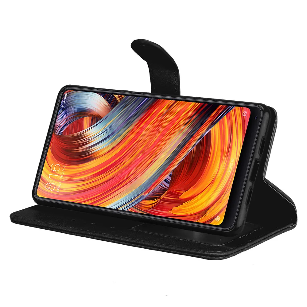 Чехол Кошелек с откидной крышкой из искусственной кожи для Xiaomi Mi Mix 2 Mix2 задняя