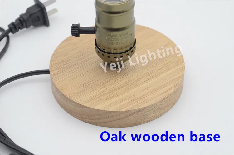 Золотистый Гладкий Потолочный держатель для лампы Эдисона в стиле ретро из дуба