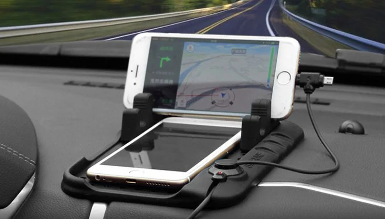 Силиконовый автомобильный держатель Подставка для зарядки нескользящий коврик