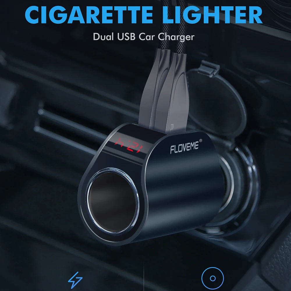 FLOVEME автомобильное зарядное устройство USB цифровой Дисплей gps адаптер для Xiaomi Redmi