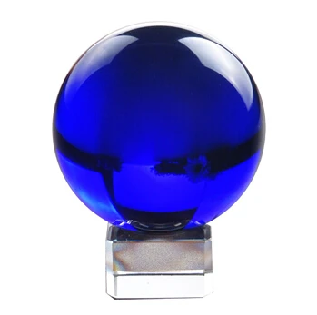 60 мм Хрустальный шар + кристальная основа темно-синий целебный фэн шуй для