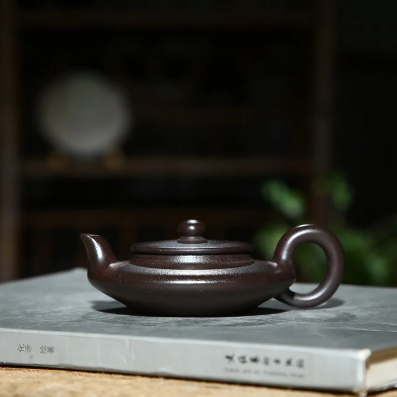 

Factory direct sale yixing pure manual recommended sketch pot of virtual flat teapot tea set a wholesale