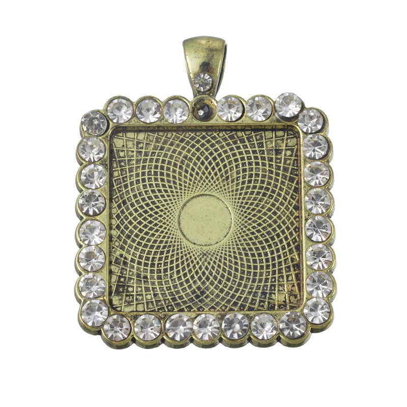 MJARTORIA 1 шт. квадратная рамка из горного хрусталя Подвеска для Настройки камеи