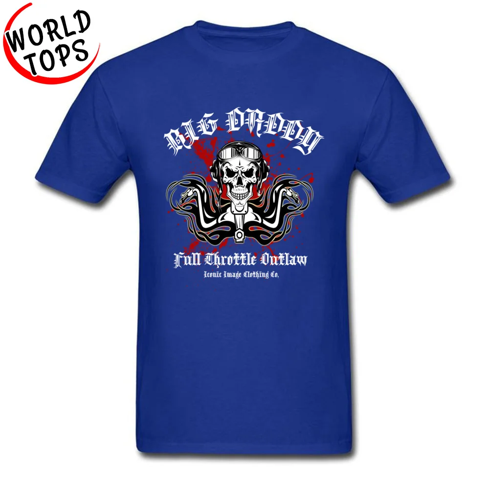 Футболки с металлическими полосками Geek Punk Осенние Топы И надписью Big Daddy Outlaw Rider