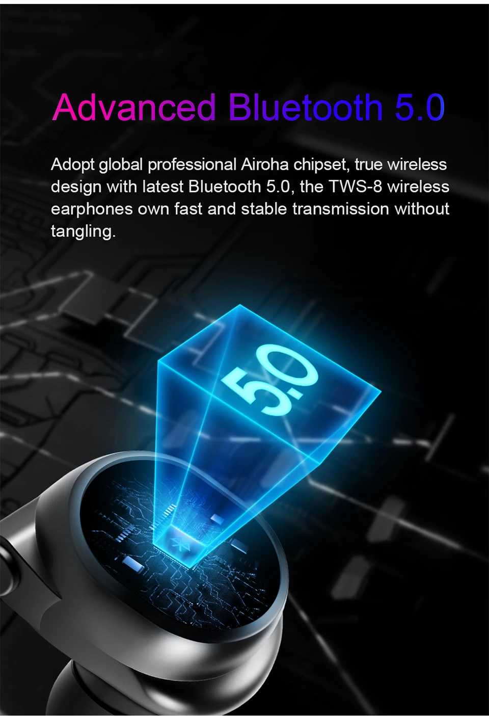 TWS 8 беспроводные Bluetooth наушники 5,0 спортивные наушники стерео мини беспроводная гарнитура наушники для телефона с зарядным устройством