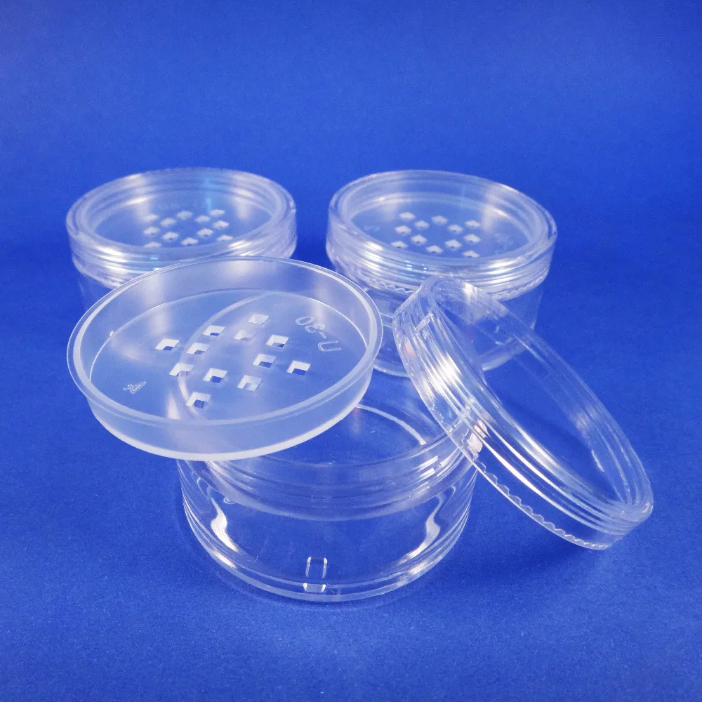 

100 Lot Clear Sifter Container Plastic Cosmetic Case Makeup Loose Powder Jar (AY81P(30)S-C=100 pcs)