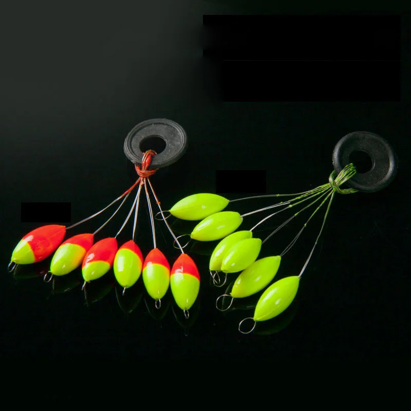 60 шт.(10 упаковок) овальный поплавок Seven-satr Float Mixedcolor 6 в 1 Space Bean Carp Fishing accessories Pesca Fishing Buoy X348