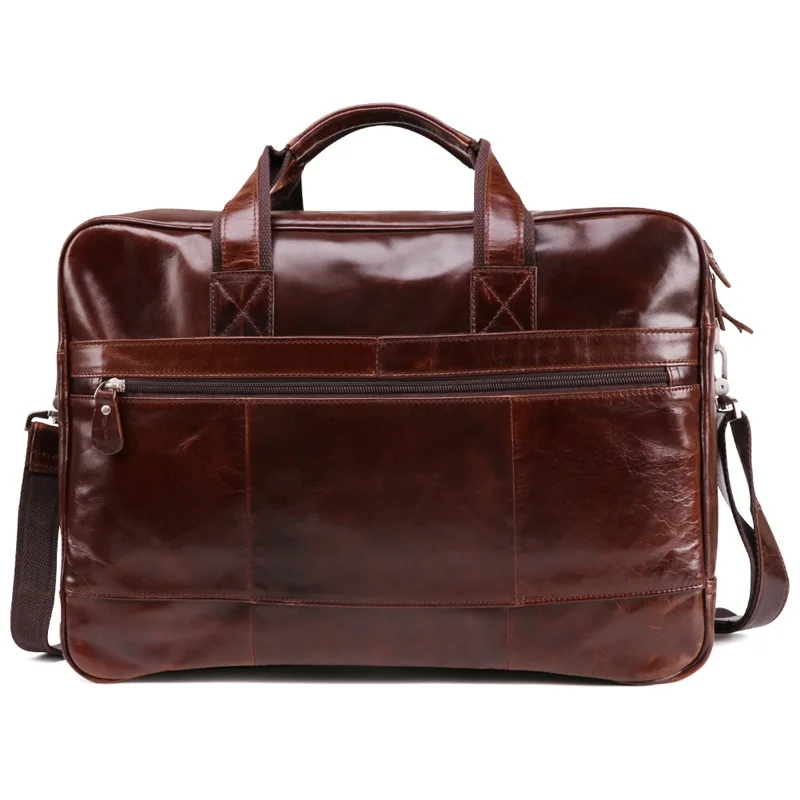 Vintage Genuine Leather Men Briefcases 15.6&quot Laptop Bags Handbag Business Casual Men's Shoulder Bag Travel Messenger | Багаж и