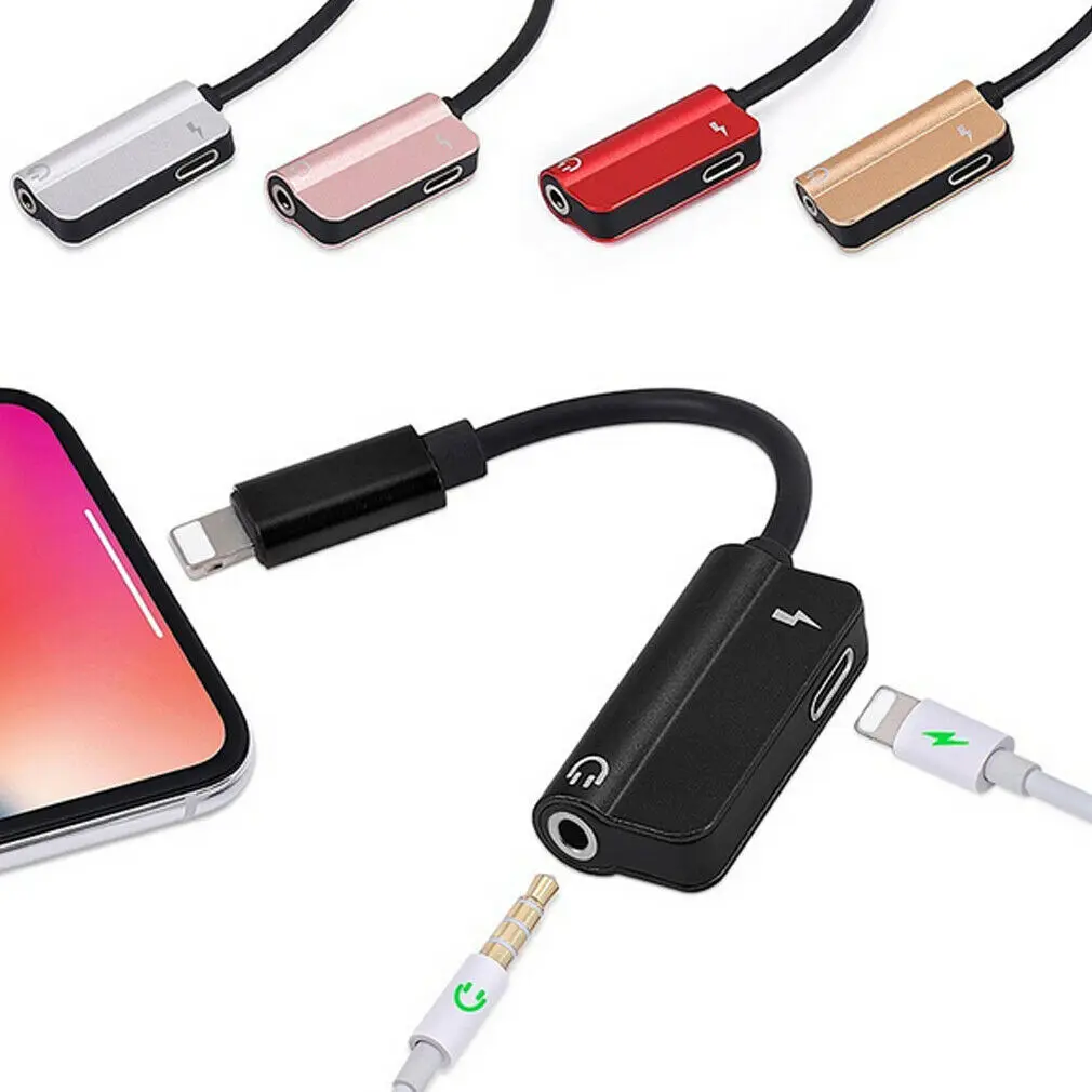 Lightning до 3,5 мм сплиттер AUX адаптер Разъем для наушников, аудио кабель для iPhone X 7 8 Plus