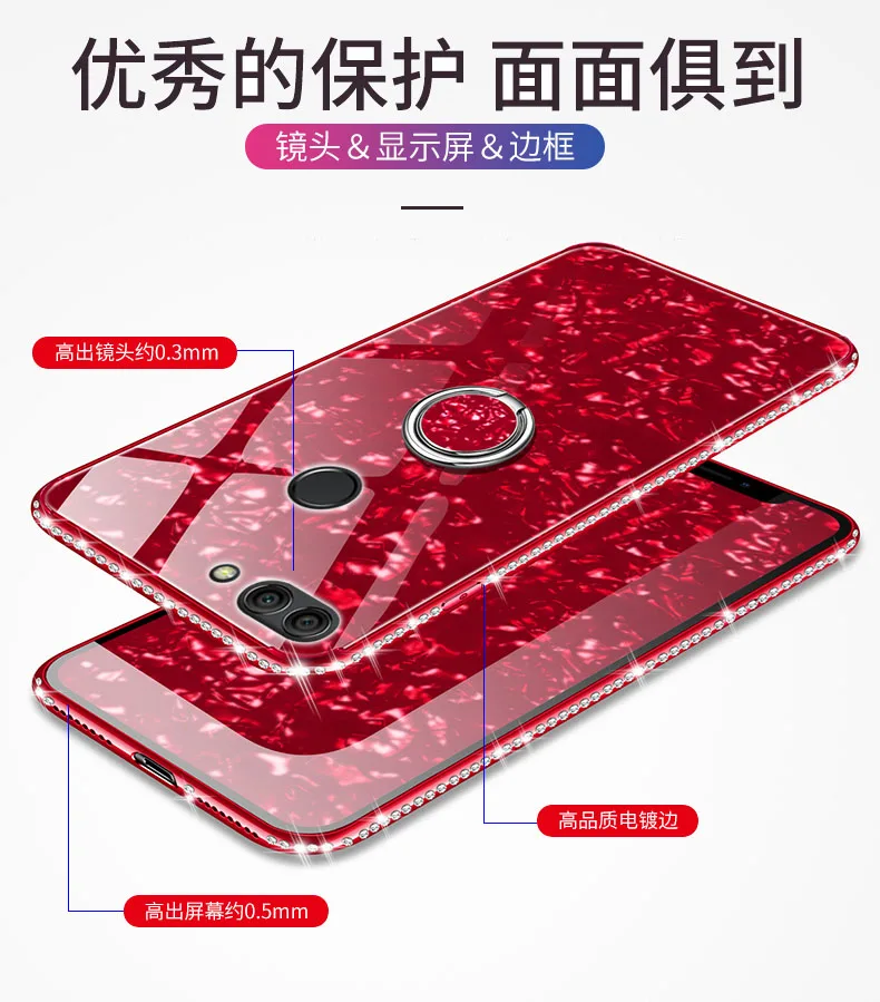 Для Huawei P Smart Case shell закаленное стекло силиконовый Алмазный автомобильный