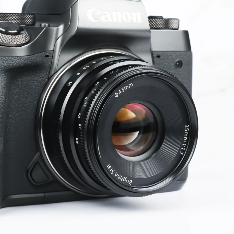 Brightin star 35mmF1. 7 объектив с большой диафрагмой для E mount Canon EOS M FX M4/3 A7 A7II A7R A7RII A7S A7SII M6 M5