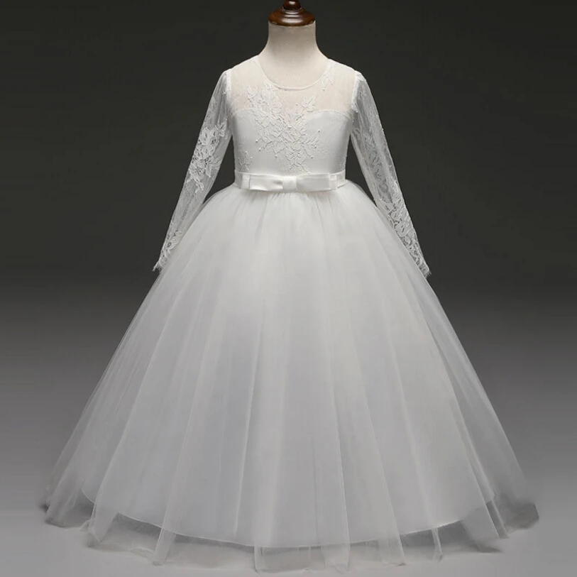 2018 Elegant Girls First Communion Dresses Retro Trend Chic Party Ball Gown Flower Girl Dress for Weddings Vestidos kid Costume |