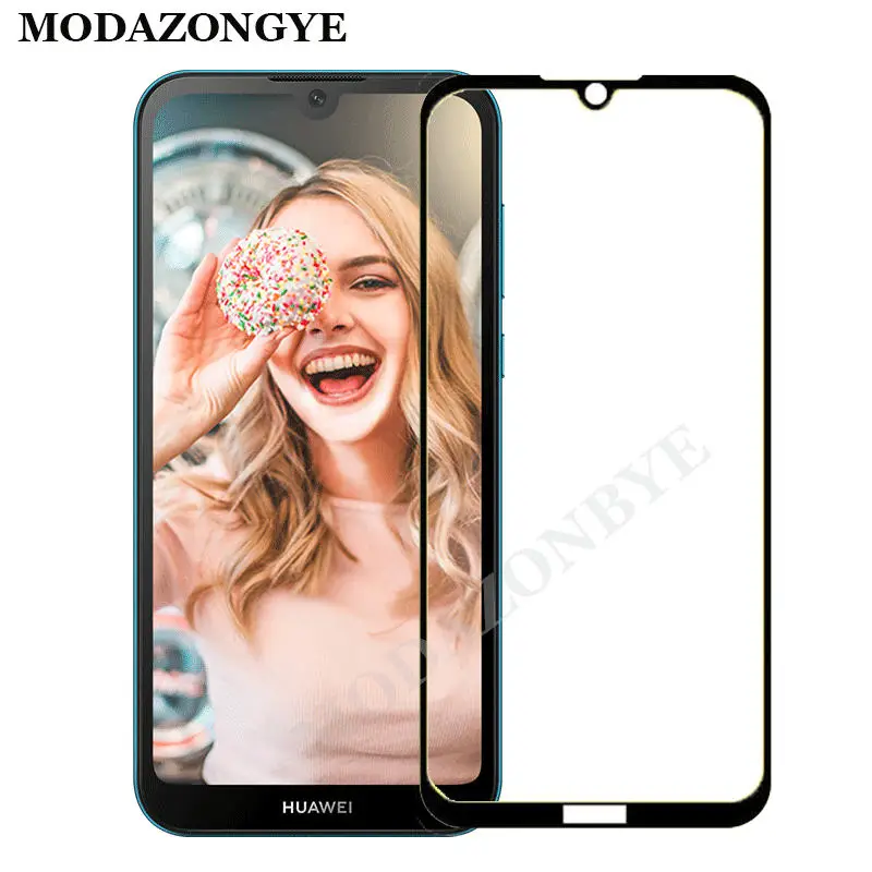 Закаленное стекло для Huawei Y5 2019 Защита экрана Y6 Y7 Y9 с полным покрытием защита на