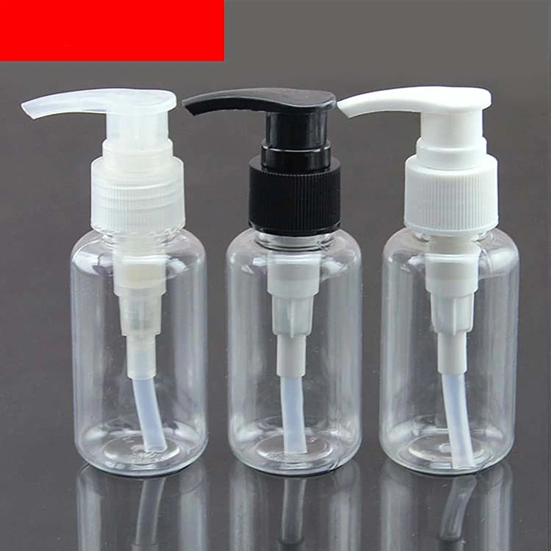 

50pcs/lot 75ml Shampoo Lotion Plastic Pressed Pump Bottle Refillable Bottles