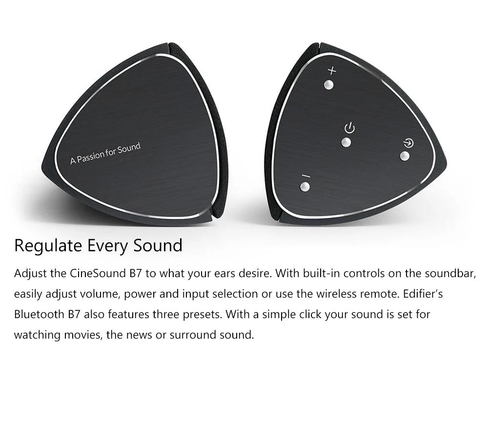 Медиадинамик Edifier CineSound B7 для ТВ и гостиных с Bluetooth, оптическим и AUX входом