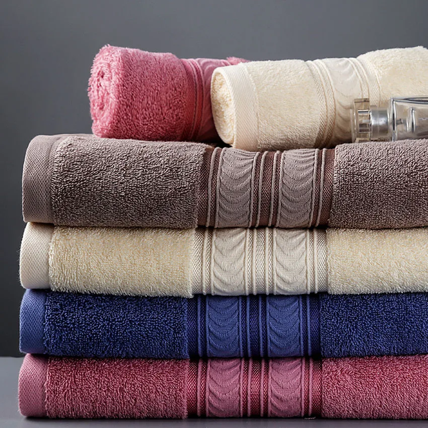 Набор плотных однотонных хлопковых полотенец банное полотенце для дома ванной