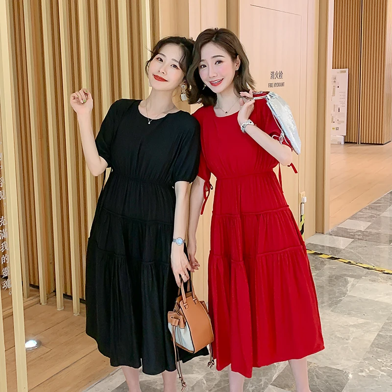 2019 Новое поступление лето платье для беременных женская мода свободная версия