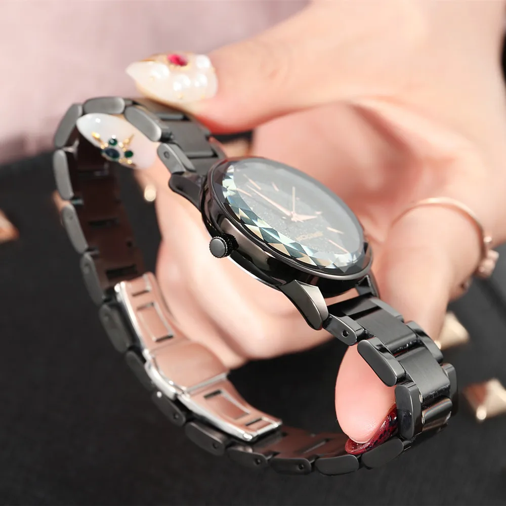 SANDA БРЕНД Звездное небо часы женские блестящие стальные кварцевые часы-браслет